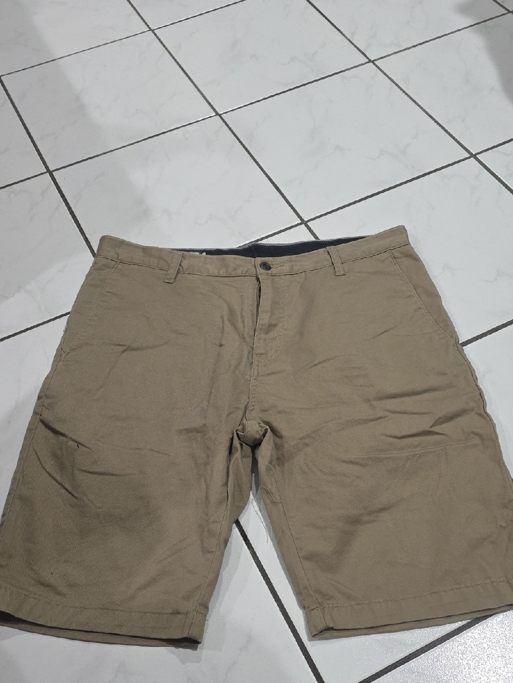 Volcom Men's Khaki Shorts with Navy Accents